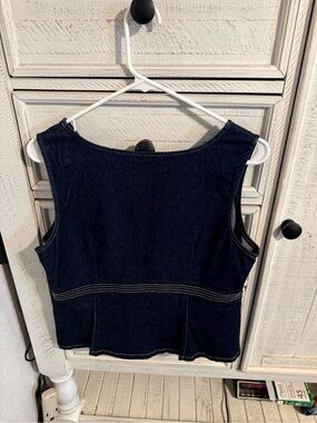 LOFT Dark Indigo Denim Sleeveless Top - Navy